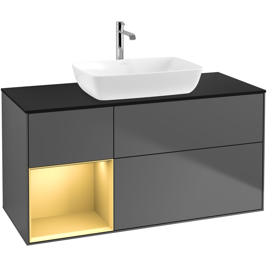 Wastafelonderkast Finion 1200x603x501mm Antr. Matt Lacquer F822HFGK