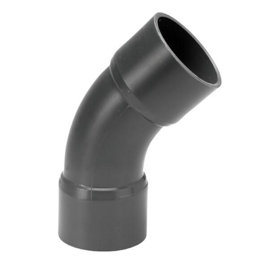 PVC druk bocht 45° 50mm PN16 grijs