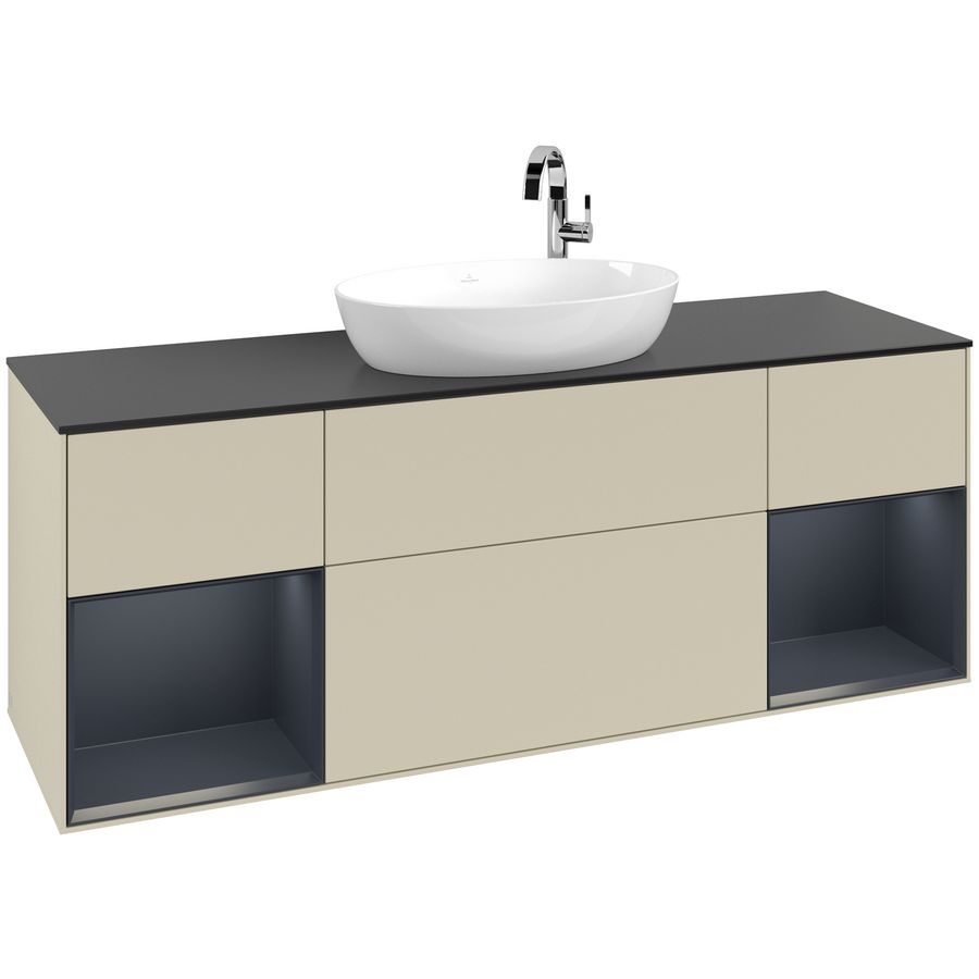 Wastafelonderkast Finion 1600x603x501mm S.Grey Matt Lacquer F982HGHJ