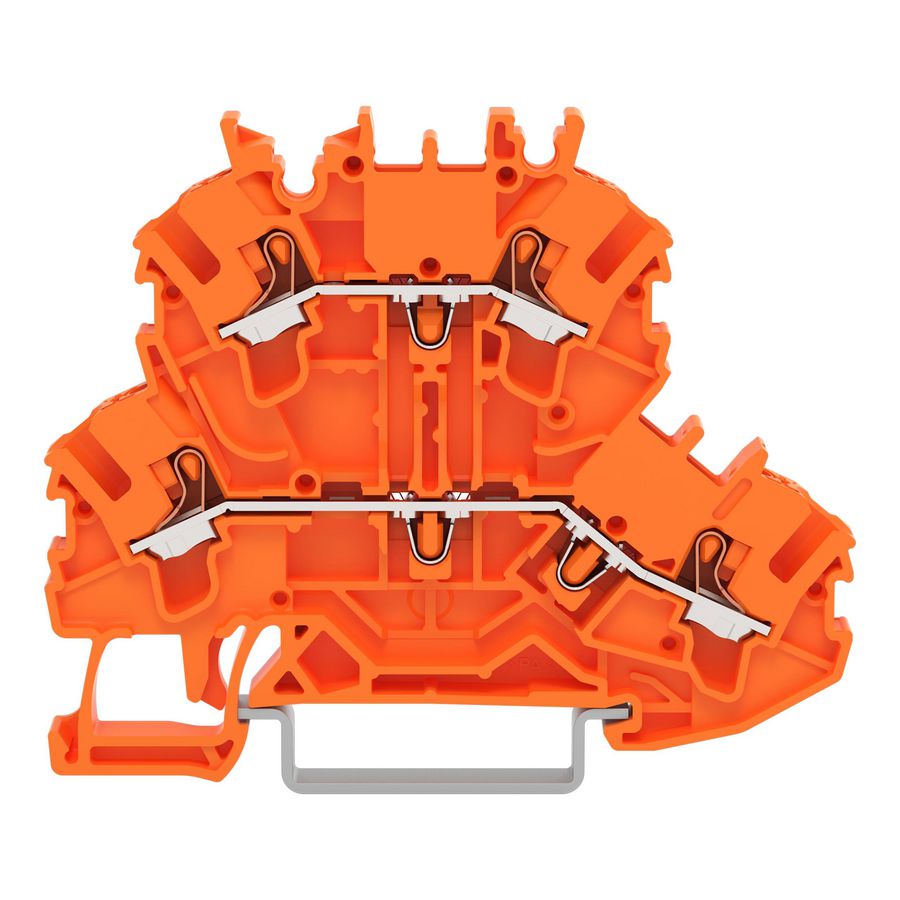 2-etageklem Met drukknop Rijg-/rijgklem oranje VVE=50