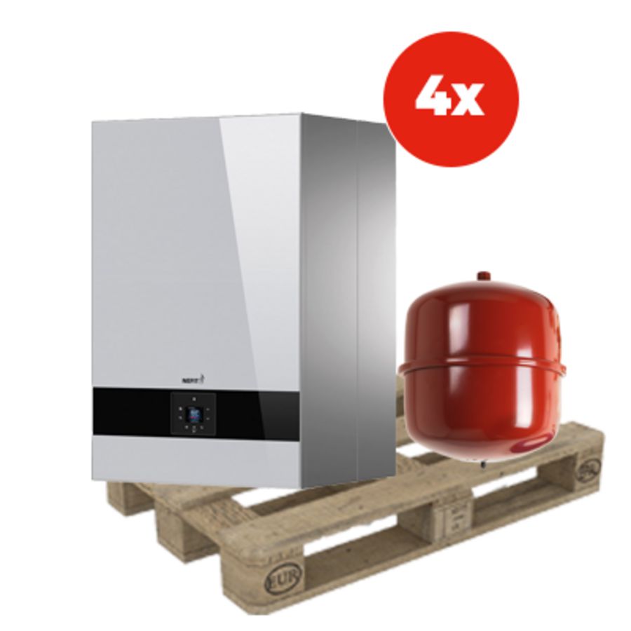 KPW pallet 4st. Gaswandketel 9700i HR 35 + aansluitpakket 18L