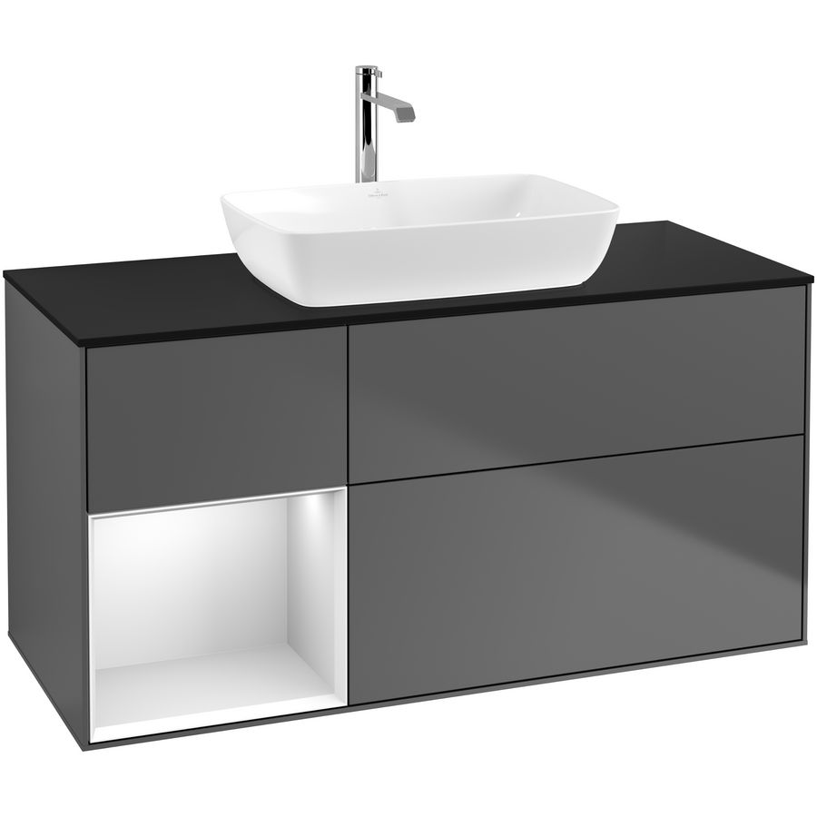 Wastafelonderkast Finion 1200x603x501mm Antr. Matt Lacquer F822MTGK
