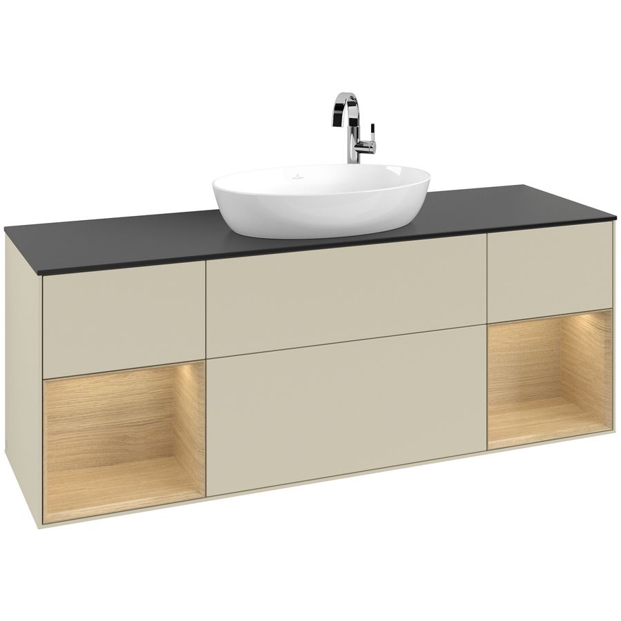Wastafelonderkast Finion 1600x603x501mm S.Grey Matt Lacquer F982PCHJ