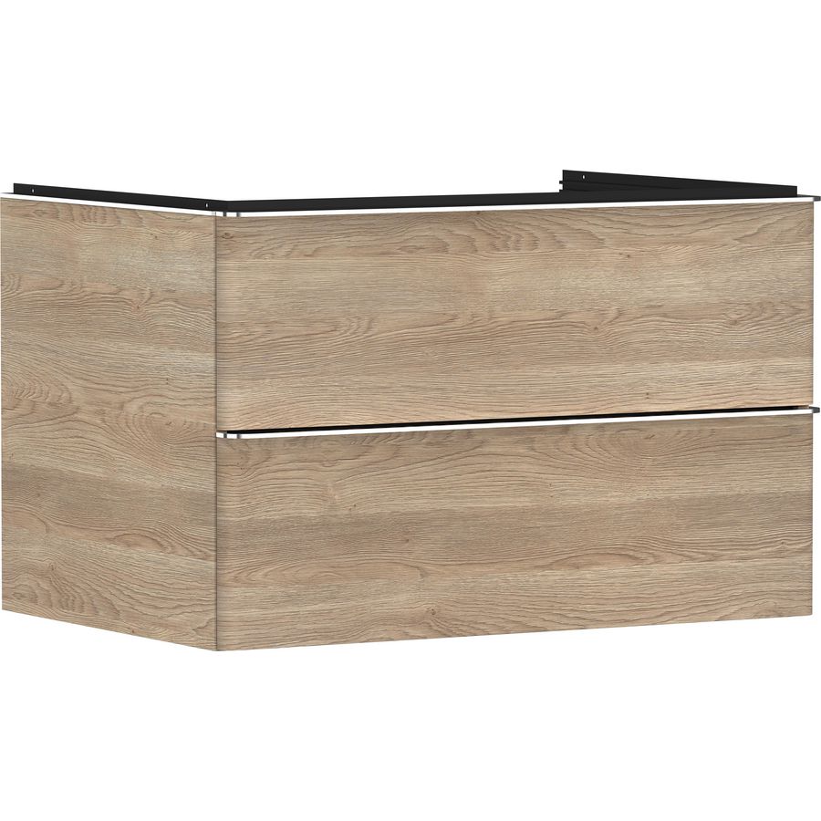 Onderkast Natural Oak 780x550mm 2x la voor consoles met waskom greepkleur chroom Xelu Q 54076000