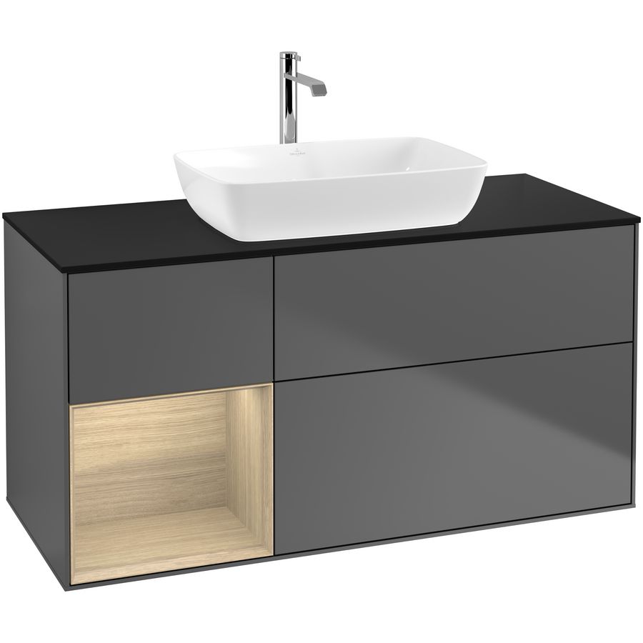 Wastafelonderkast Finion 1200x603x501mm Antr. Matt Lacquer F822PCGK