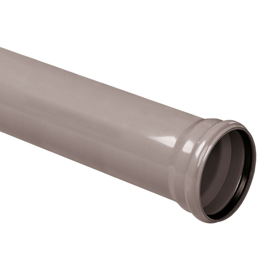 Lengte a 5mtr. PVC Ultra-3 riool afvoerbuis grijs 250mm SN4 TRM=1x mof KOMO