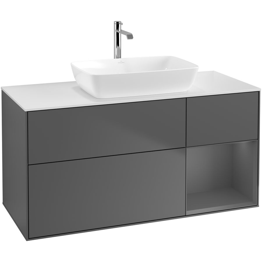 Wastafelonderkast Finion 1200x603x501mm Antr. Matt Lacquer F831GKGK