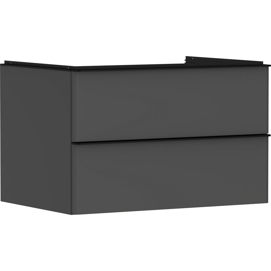 Onderkast mat grijs diamant 780x550mm 2x la voor consoles met waskom greepkleur mat zwart Xelu Q 54075670