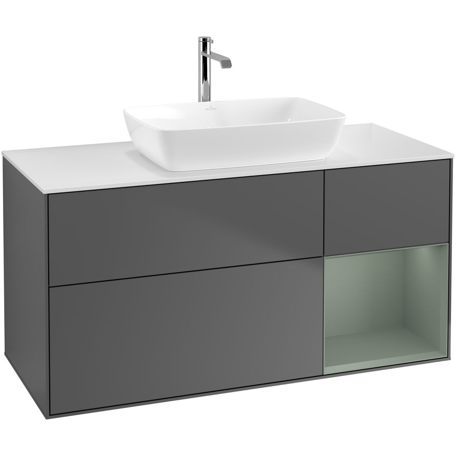 Wastafelonderkast Finion 1200x603x501mm Antr. Matt Lacquer F831GMGK