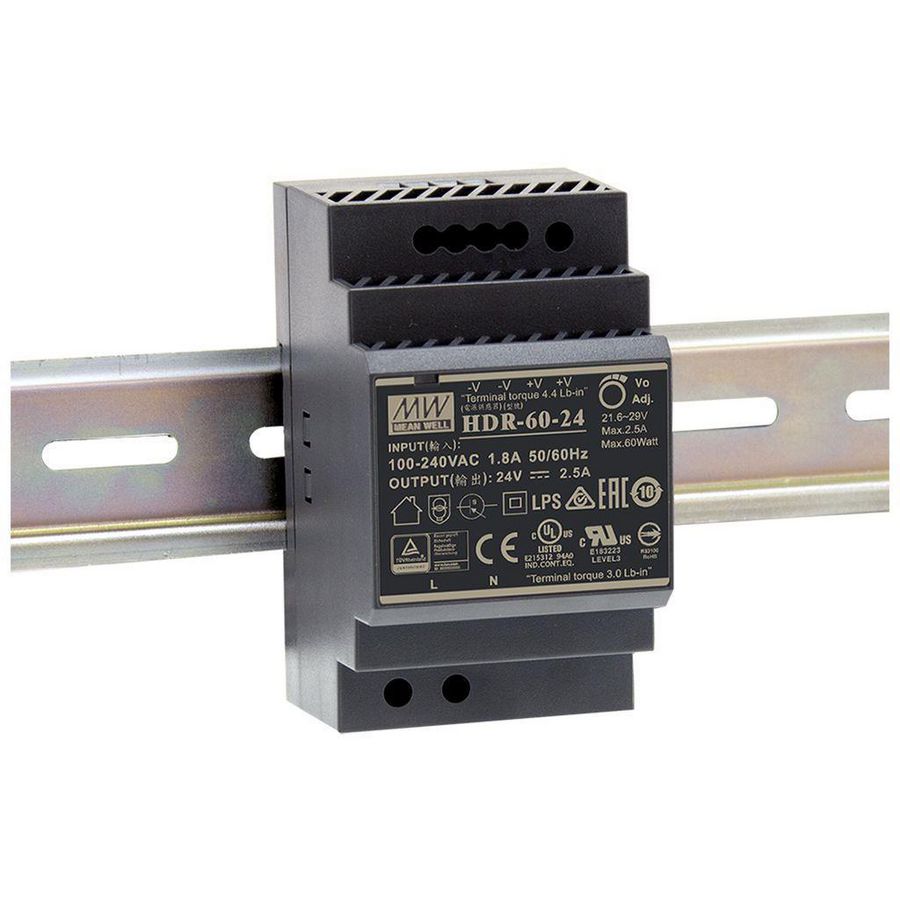 AC-DC DIN rail voeding smal 85-264VAC 24VDC 2.5A
