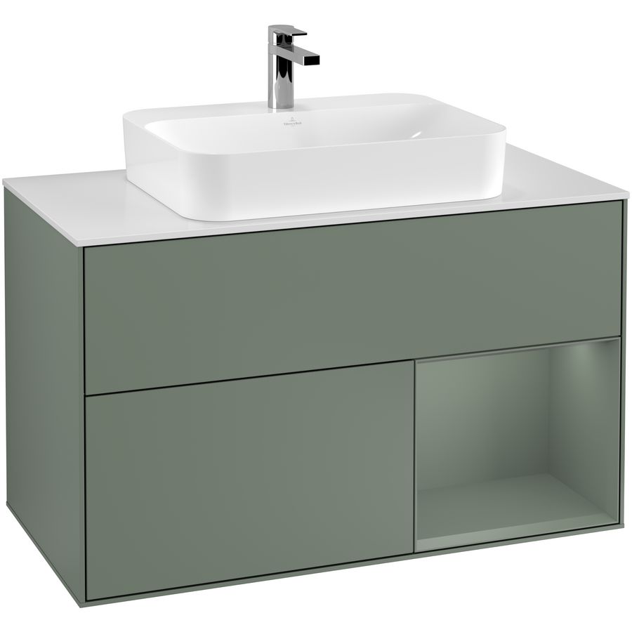 Wastafelonderkast Finion 1000x603x501mm Olive Matt Lacquer G371GMGM