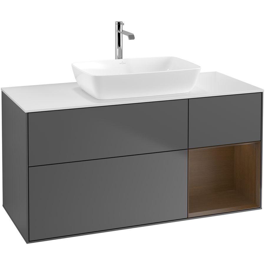 Wastafelonderkast Finion 1200x603x501mm Antr. Matt Lacquer F831GNGK