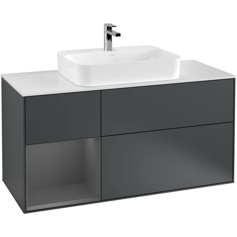 Wastafelonderkast Finion 1200x603x501mm Mid.Blue Matt Lacquer G411GKHG