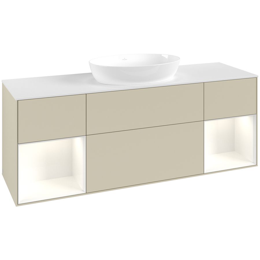 Wastafelonderkast Finion 1600x603x501mm S.Grey Matt Lacquer FD01GFHJ