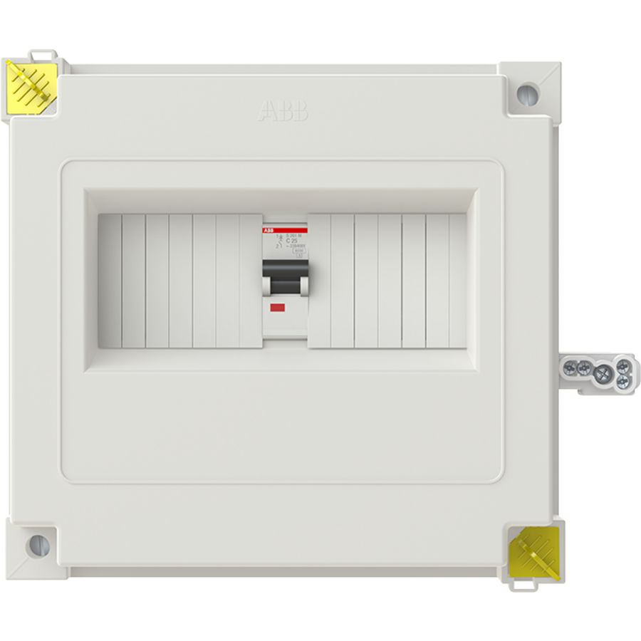 Huisaansluitkast 1-fase 1 MCB 1-Polig 25A C-karateristiek 223x220mm zwart