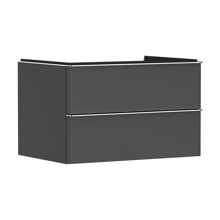 Onderkast mat grijs diamant 780x550mm 2x la voor consoles met waskom greepkleur chroom Xelu Q 54075000