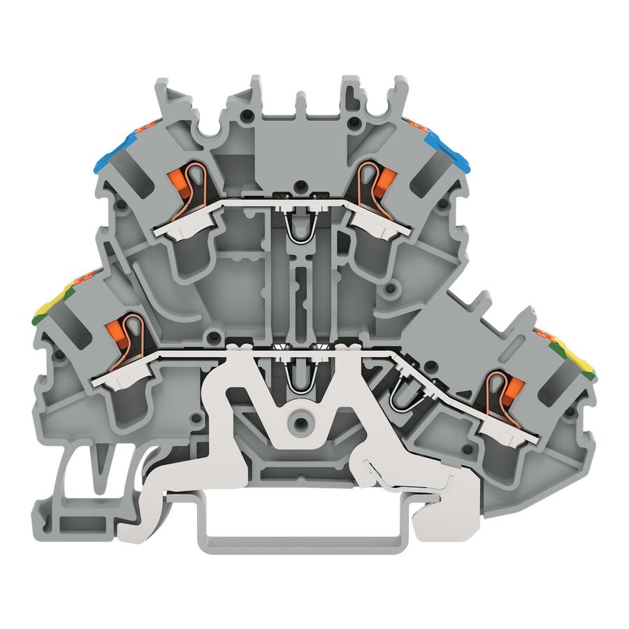 2-etageklem Aard-/rijgklem Met drukknop grijs VVE=50