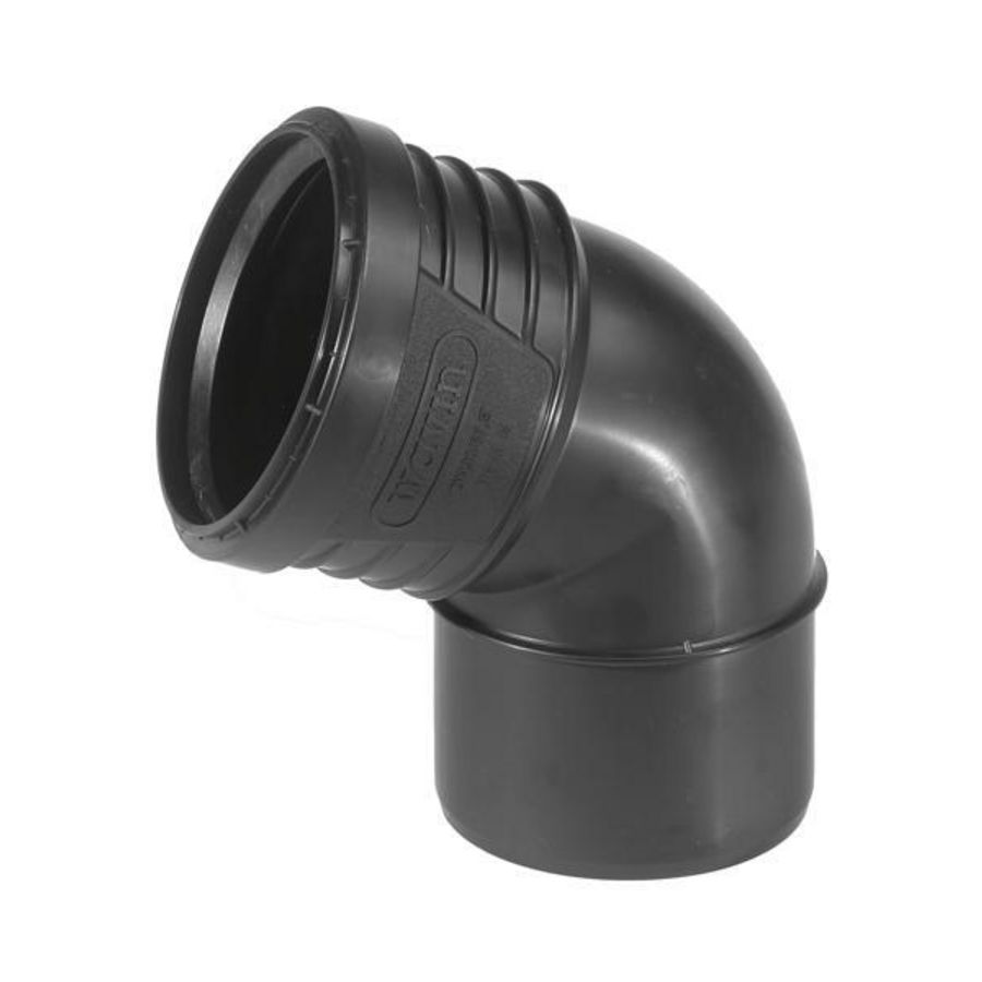 Sitech+ geluidsarm PP bocht 67,5° zwart 50mm
