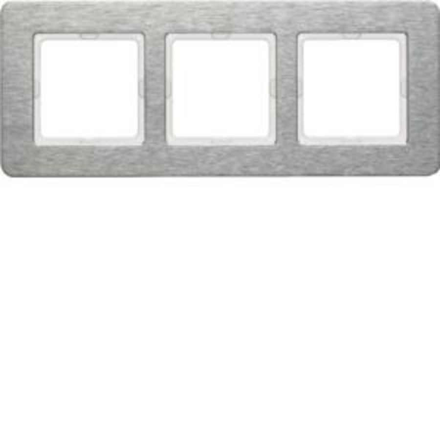 Afdekraam 3-v berker Q.7 edelstaal geborsteld hor.