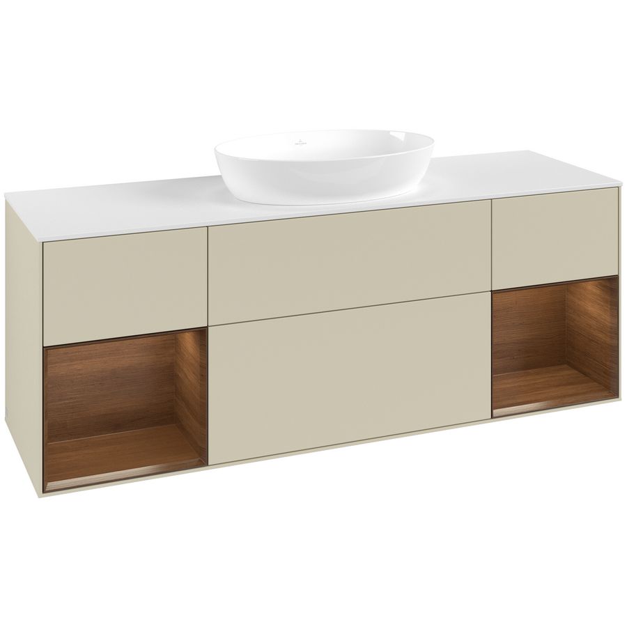 Wastafelonderkast Finion 1600x603x501mm S.Grey Matt Lacquer FD01GNHJ