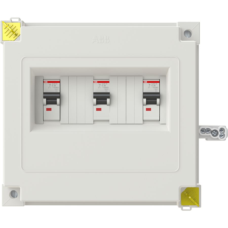Huisaansluitkast 3-fase 25A C-karateristiek 223x220mm zwart