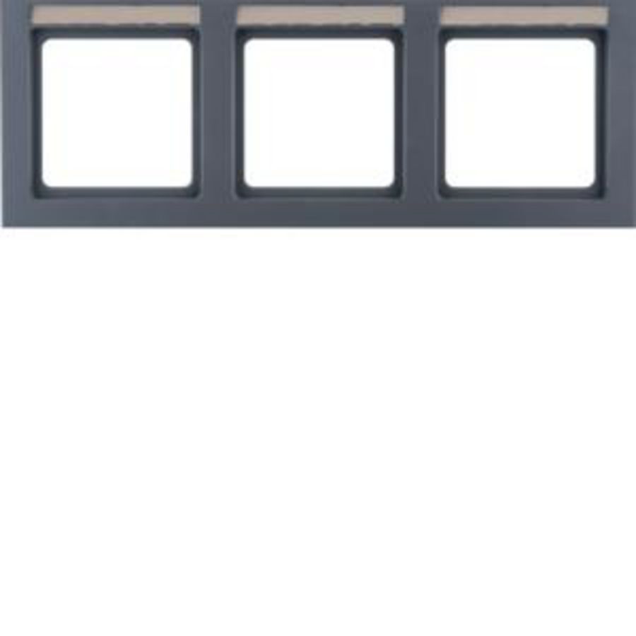 Afdekraam 3v hor. tekstveld berker Q.3 antraciet soft-finish