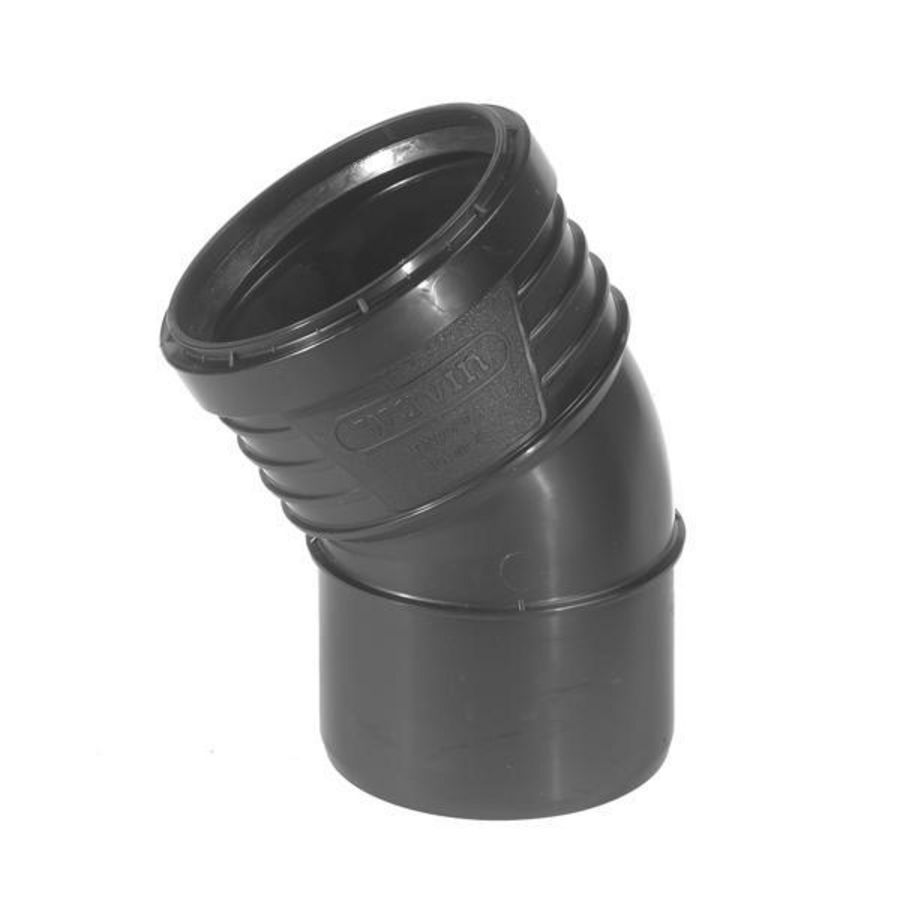 Sitech+ geluidsarm PP bocht 30° zwart 125mm