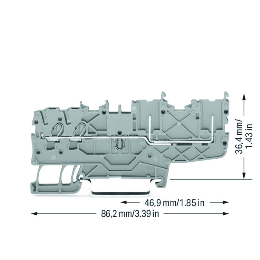 2-draads-/2-pins basisklem rail 35x15+35x7,5 1401 VVE=50