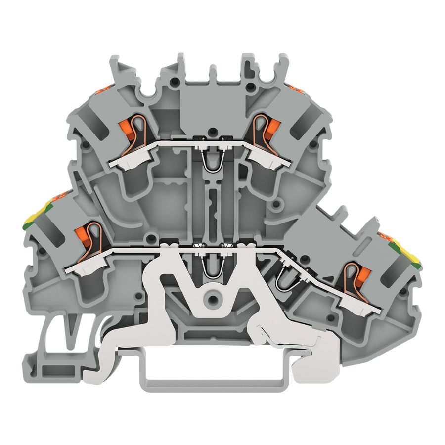 2-etageklem Aard-/rijgklem Met drukknop grijs VVE=50