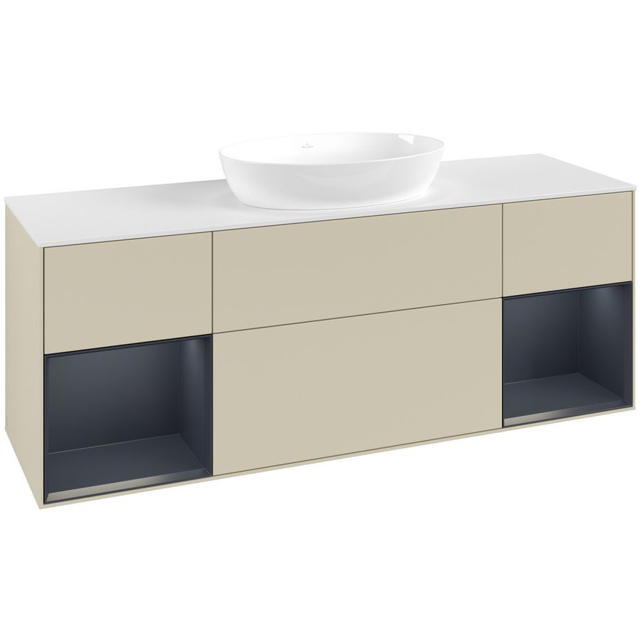 Wastafelonderkast Finion 1600x603x501mm S.Grey Matt Lacquer FD01HGHJ