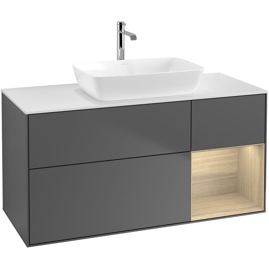 Wastafelonderkast Finion 1200x603x501mm Antr. Matt Lacquer F831PCGK