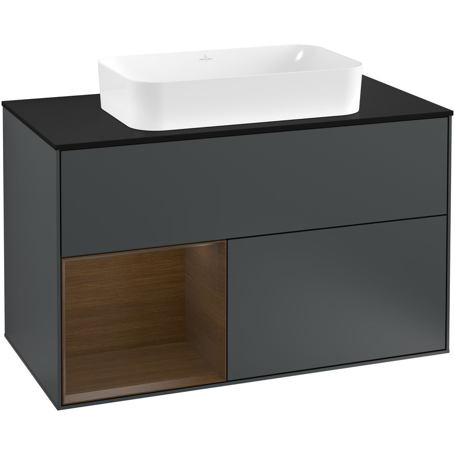 Wastafelonderkast Finion 1000x603x501mm Mid.Blue Matt Lacquer G242GNHG