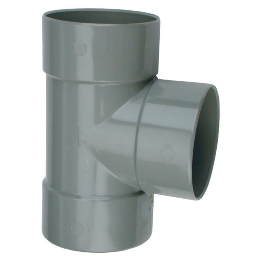 Wadal PVC lijm T-stuk 88° 32mm grijs 3x mof