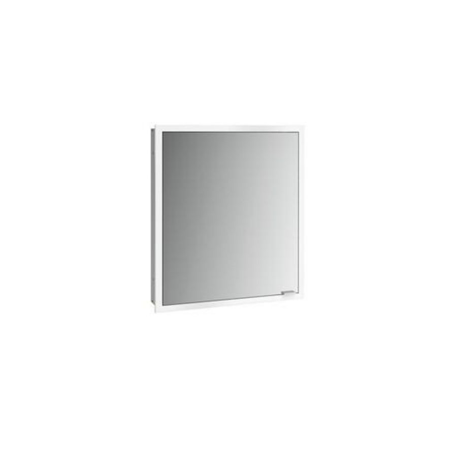 Prime slim LED spiegelkast 600mm 1 deur L inbouw alu/spiegel