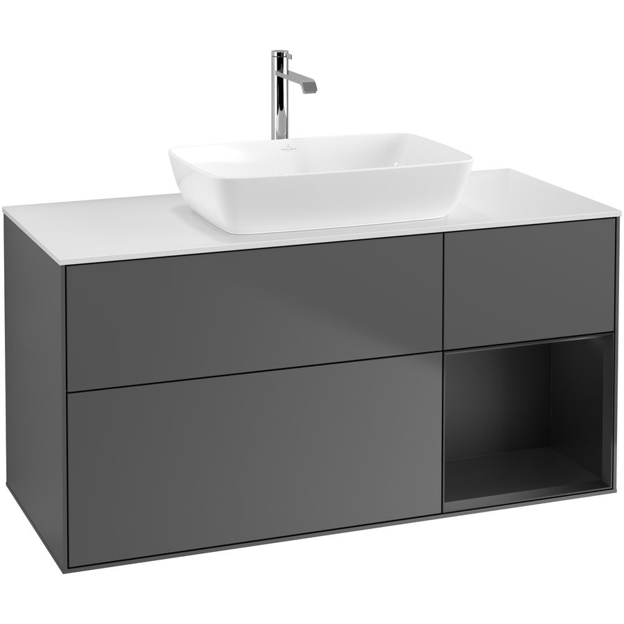 Wastafelonderkast Finion 1200x603x501mm Antr. Matt Lacquer F831PDGK
