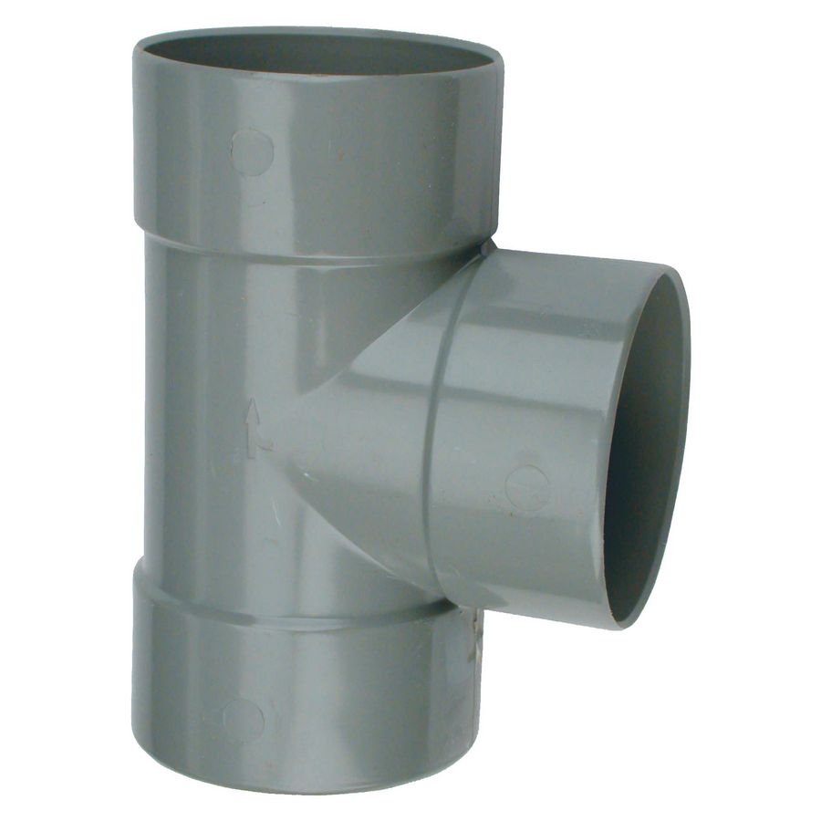 Wadal PVC lijm T-stuk 88° 75mm grijs 3x mof