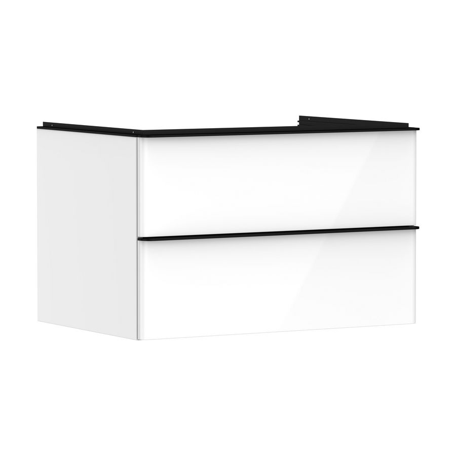 Onderkast wit hoogglans 780x550mm 2x la voor consoles met waskom greepkleur mat zwart Xelu Q 54074670