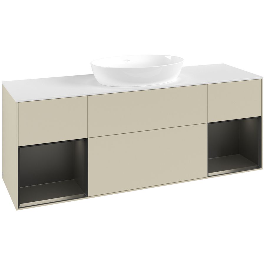 Wastafelonderkast Finion 1600x603x501mm S.Grey Matt Lacquer FD01PDHJ
