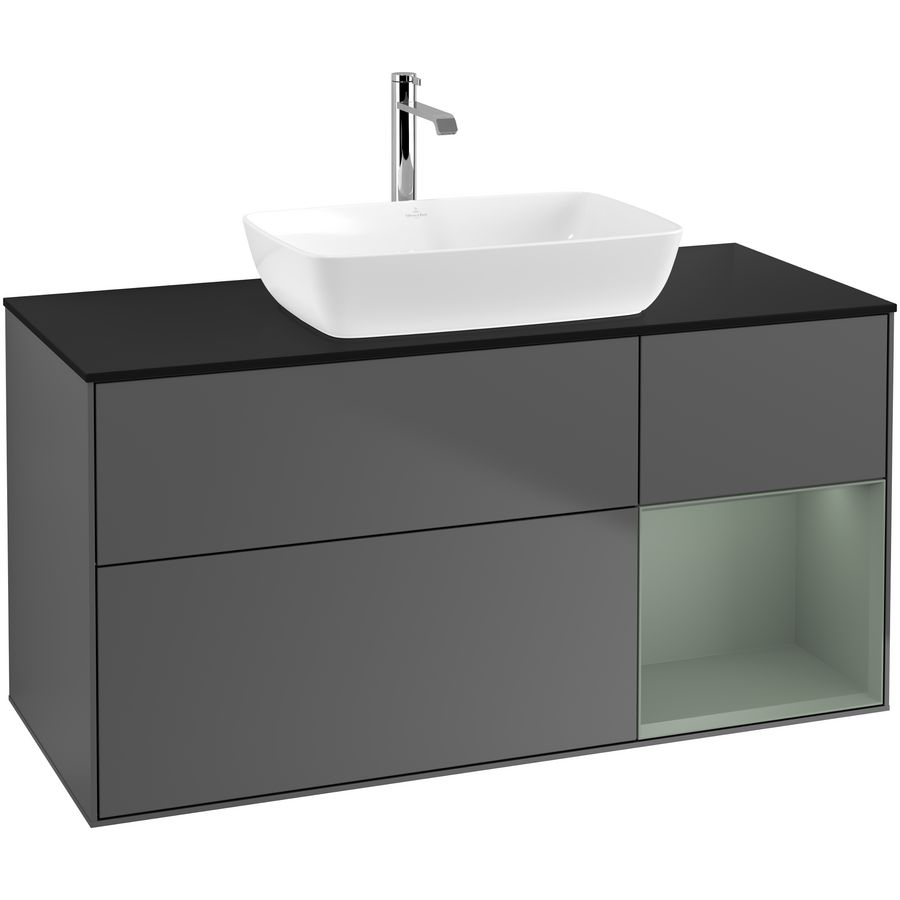 Wastafelonderkast Finion 1200x603x501mm Antr. Matt Lacquer F832GMGK