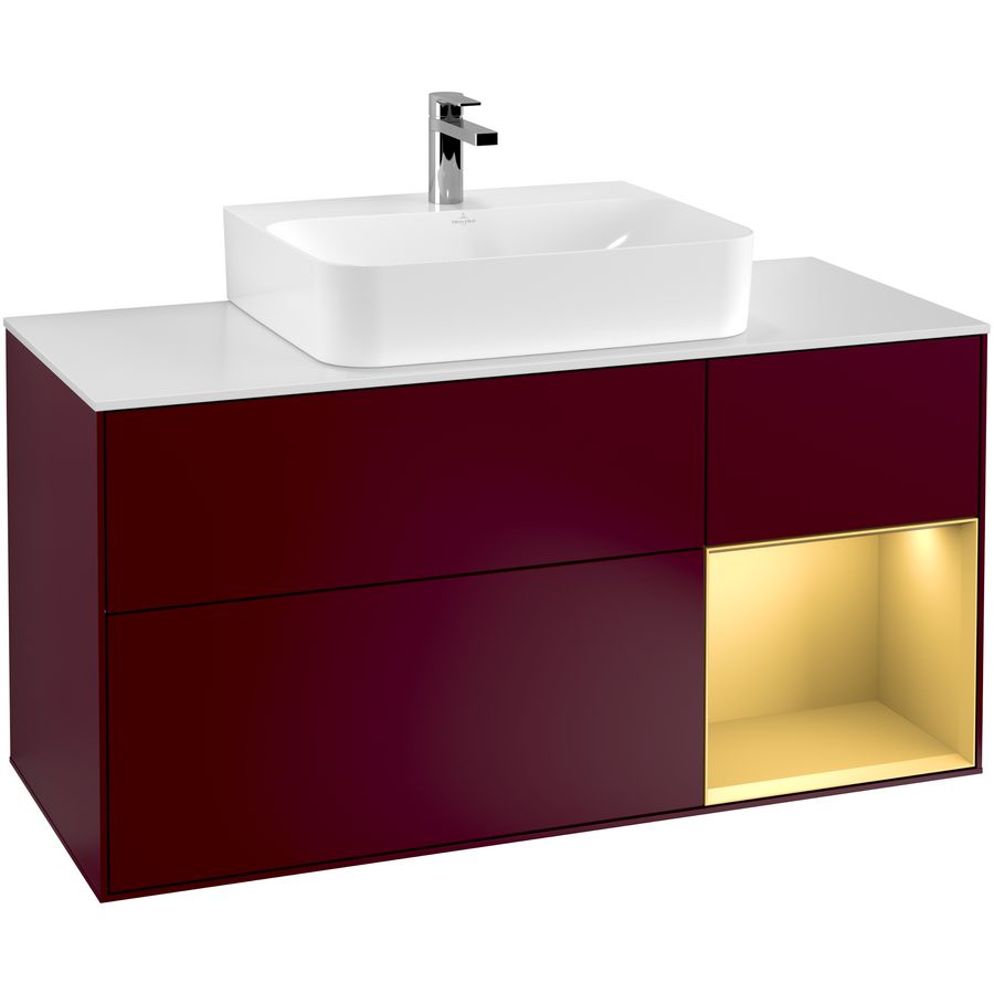 Wastafelonderkast Finion 1200x603x501mm Peony Matt Lacquer F171HFHB