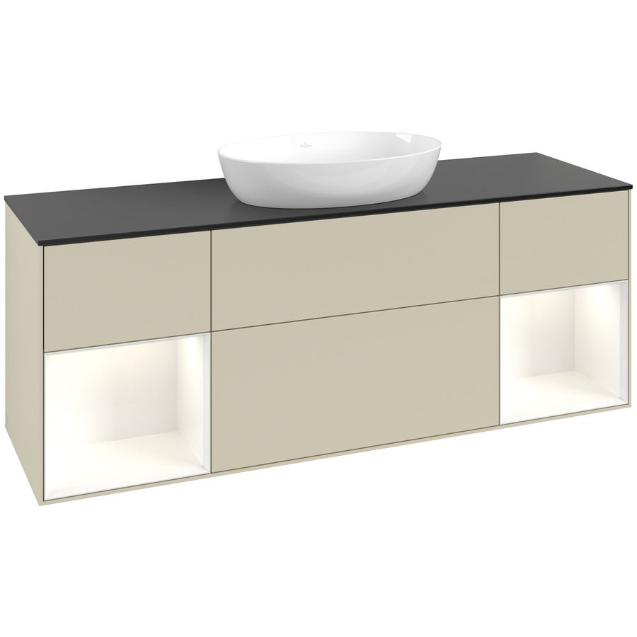 Wastafelonderkast Finion 1600x603x501mm S.Grey Matt Lacquer FD02GFHJ