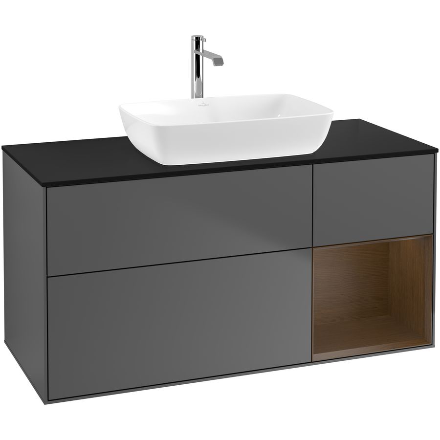 Wastafelonderkast Finion 1200x603x501mm Antr. Matt Lacquer F832GNGK