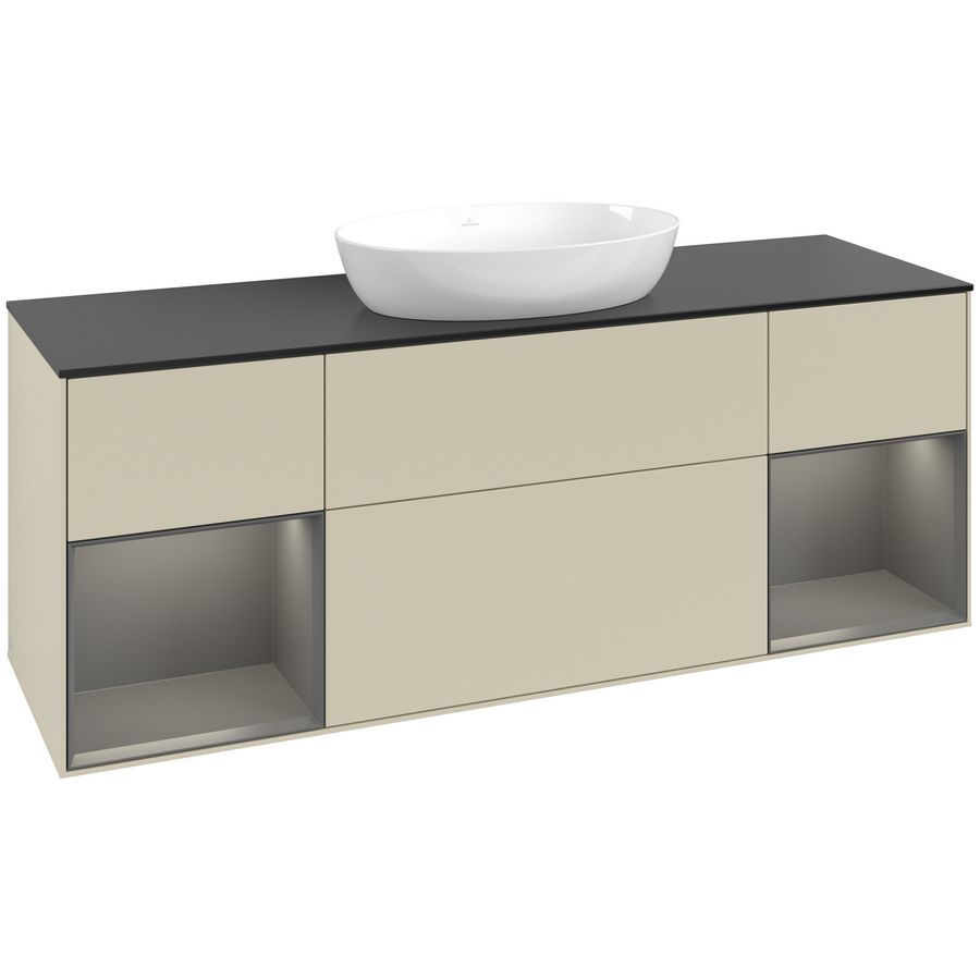 Wastafelonderkast Finion 1600x603x501mm S.Grey Matt Lacquer FD02GKHJ