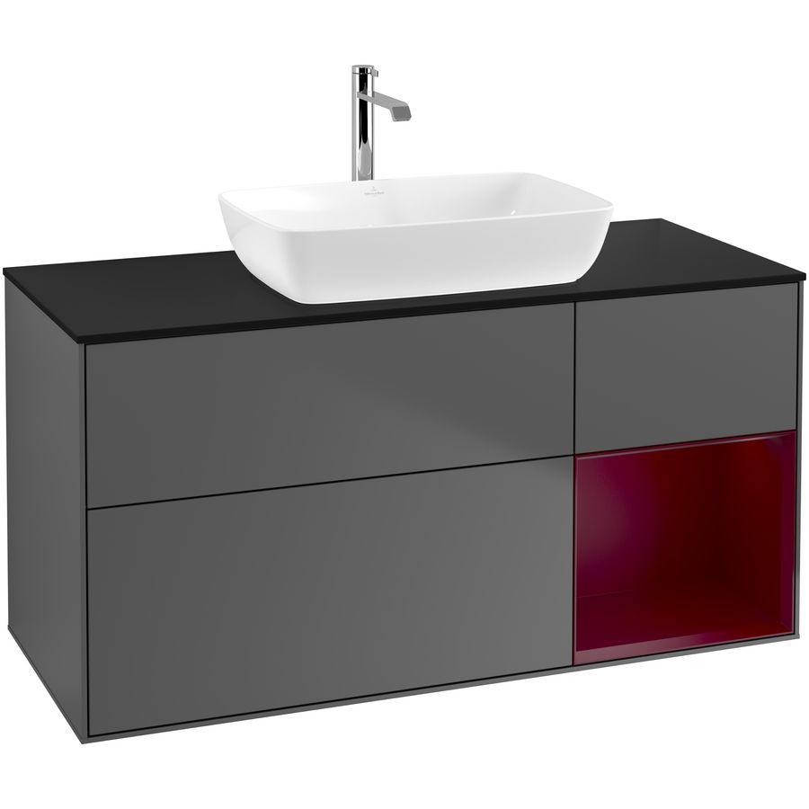 Wastafelonderkast Finion 1200x603x501mm Antr. Matt Lacquer F832HBGK