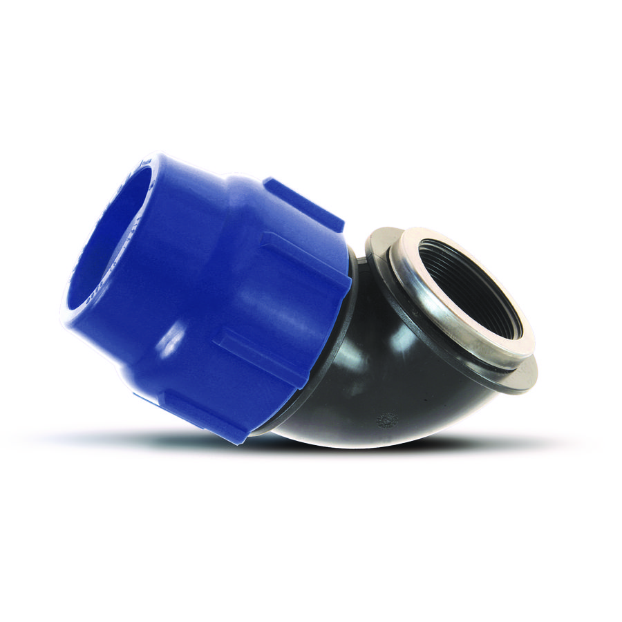 Schroefbus haaks PP tyleen klem 40x1.1/4"bi. PN16