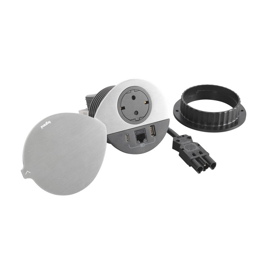Deksel ALU+ USB + RJ45 + Wieland Disq80