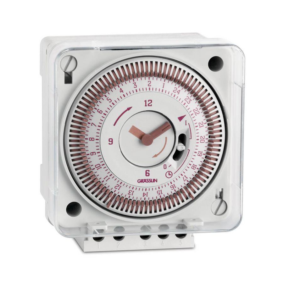 Schakelklok analoog Tactic 111.1 universeel 24u 230VAC 50Hz