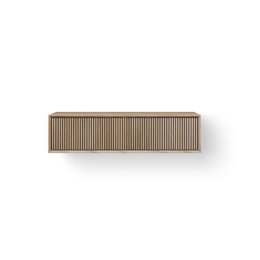 Wastafelonderkast Wooden Facet Stripes 120cm 2xla eiken old grey