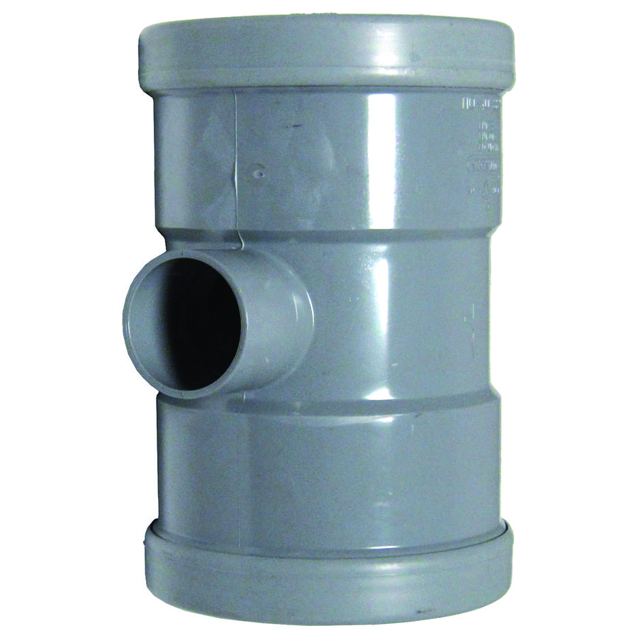 Wafix PVC manchet T-stuk 88° 110x75mm SN4 grijs 2x mof / 1x lijm