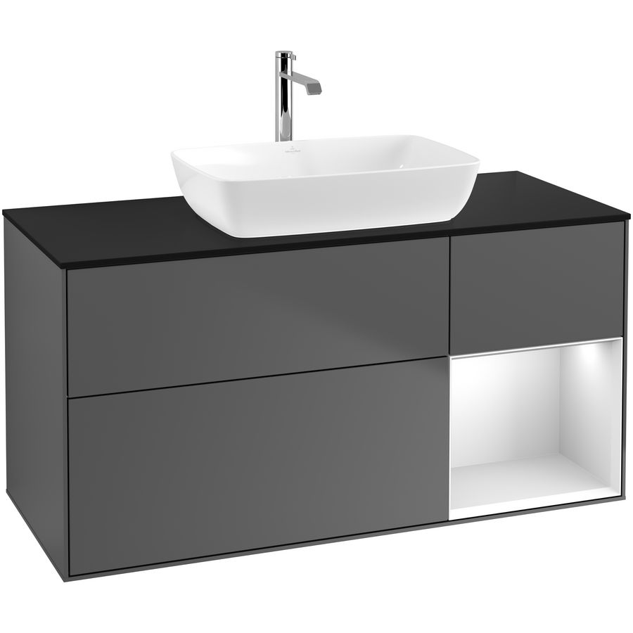 Wastafelonderkast Finion 1200x603x501mm Antr. Matt Lacquer F832MTGK